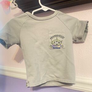 Disney Gray Kids Tee with Alien Pocket Design